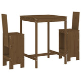 3 Piece Garden Bar Set Honey Brown Solid Wood Pine 3157766