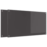Kitchen Backsplash 2 pcs Dark Grey 110 x 60 cm Tempered Glass 3415508