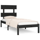 Bed Frame without Mattress Black 100x200 cm Solid Wood 3104667