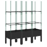 Garden Planter with Trellis Black 120x40x142.5 cm PP 367958