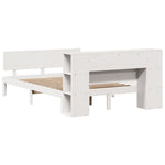 ZNTS Bookcase Bed without Mattress White 135x190 cm Double Solid Wood Pine 3322627