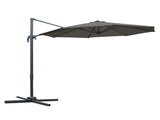 3 Offset Parasol Cantilever Hanging Umbrella 360&deg Rotation w/ Base Dark Grey T3398P314228