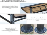 8ft x 5ft Outdoor BBQ Protective Gazebo Tent Aluminium Steel Frame w/ 2 Shelves Hardtop Roof Canopy T3398P320140