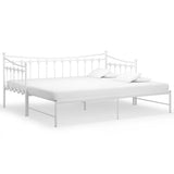Pull-out Sofa Bed Frame without Mattress White Metal 90x200 cm 324759