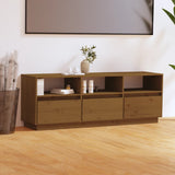 TV Cabinet Honey Brown 140x37x50 cm Solid Wood Pine 813433