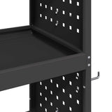 Tool Trolley with Shelf Black 75 x 35 x 73 cm Cold-rolled Steel 874539