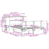 Bookcase Bed without Mattress 160x200cm Solid Wood Pine 3322636