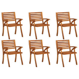 Garden Chair Set of 6 Brown Solid acacia wood Standard Durable 3075173