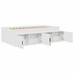 Storage Bed Frame White 80 x 200 cm Engineered wood 3335197