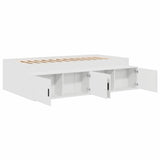Storage Bed Frame White 80 x 200 cm Engineered wood 3335197
