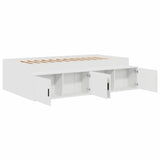 Bed Frame with Drawer White 70 x 190 cm Engineered Wood 3335213