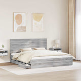 Bed Frame with Drawer Grey Sonoma 180 x 200 cm Engineer Wood 3411094