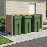 Garbage Bin Fence Brown 237 x 85 x 115 cm Aluminium and WPC 3429266