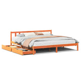 Bed Frame without Mattress Wax Brown 200x200 cm Solid Wood Pine 3301497