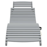 Sun Loungers 2 pcs Grey 184x55x64 cm Solid Wood Acacia 3155468