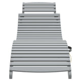 Sun Loungers 2 pcs Grey 184x55x64 cm Solid Wood Acacia 3155468
