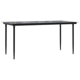5 Piece Garden Dining Set with Cushions Grey Poly Rattan 3213479