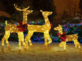3-Piece Lighted Christmas Reindeer Family Set Outdoor Decorations, Weather Proof 2D Deer Family Set 50842289