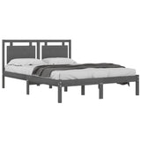 Bed Frame without Mattress Grey 200x200 cm Solid Wood 3105557