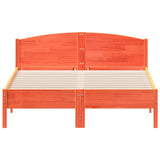 Bed Frame Wax Brown Solid Pine Wood Double Bed Frame 3216196