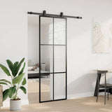 Sliding Door with Hardware Set Black 76x205 cm ESG Glass 3375902