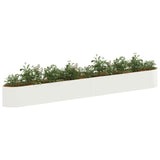 Raised Garden Bed White 380 x 40x 40 cm Steel 8011734