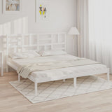 Bed Frame without Mattress White Solid Wood 180x200 cm Super King 3105966