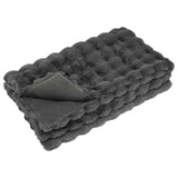 Anti-Slip Faux Rabbit Fur Blanket Olite Dark Grey 240 x 270 cm 42021804