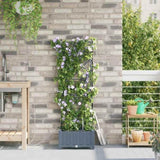 Garden Planter LiGht Grey 40 x 40 x 126 cm Plastic 42002894