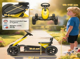 Pedal Go Kart for Kids 2-5 Years, with Silent EVA Wheels, Metal Frame, Yellow T3398P378921