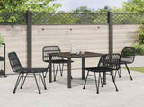 Garden Dining Set 5 pcs Black Powder-Coated Steel 3379199