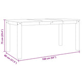 Dining Table PANAMA White 160x80x75 cm Solid Wood Pine 4005707