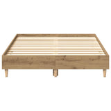Bed Frame No Mattress Artisan Oak 140x190 cm Engineered Wood 861065