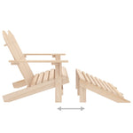 2-Seater Garden Adirondack Chair & Ottoman Fir Wood 315912