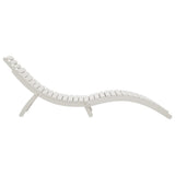 Sun Lounger White Solid Acacia wood 184 x 55 x 64 cm Foldable 363281