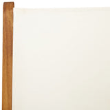 Reclining Garden Chairs 4 pcs Cream White Fabric and Solid Wood 3214538