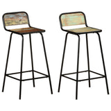 Bar Chair Set of 2 Mixed colour finish Solid reclaimed wood 321954
