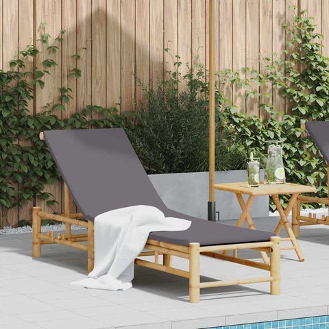 Sun Lounger with Cushions 55x199x30 cm Bamboo 4108227