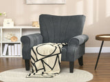 Upholstered Accent Chair with Rolled Arms and Wood Legs, Armchair for Living Room Bedroom, Grey T3398P344823