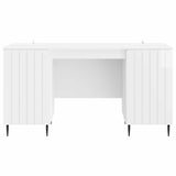 Desk High Gloss White 142.5 x 50 x 75 cm Engineered Wood 3414589