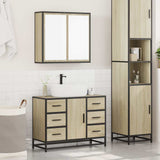 2 Piece Bathroom Furniture Set Sonoma Oak Engineered Wood 3300901
