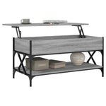 ZNTS Coffee Table Grey Sonoma 100x50x50 cm Engineered Wood and Metal 845359
