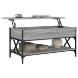 ZNTS Coffee Table Grey Sonoma 100x50x50 cm Engineered Wood and Metal 845359