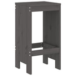 7 Piece Garden Bar Set Grey Solid Wood Pine 3157753