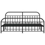Metal Bed Frame without Mattress with Footboard Black 193x203cm 353659