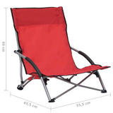 Folding Chairs 2 pcs Red Fabric 312490