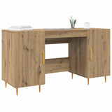 Desk with Shelf Artisan oak 140 x 50 x 75 cm Engineered wood 879526