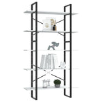 5-Tier Book Cabinet White 100x30x175 cm Engineered Wood 3081998