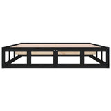 Bed Frame without Mattress Black 160x200 cm Solid Wood 820810