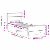 Bed Frame with Headboard Brown 80 x 200 cm Engineered Wood 877236